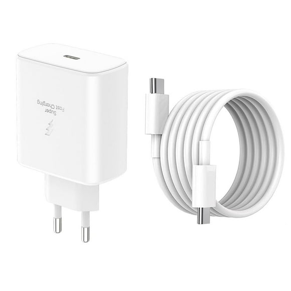 Cargador europeo súper rápido de 45 W para Samsung Galaxy S25 S24 S23 S22 S21 Ultra Plus MacBook iPa