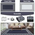 thumbnail image 2 of Memoryfield 10' x 20' Outdoor Rug Waterproof, Reversible Plastic Straw Patio Mat, Portable Rug for Deck, RV, Camping & Balcony, Navy/White, 2 of 8