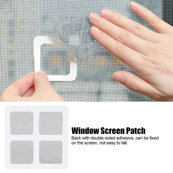 Fosa 12Pcs Household Anti-Mosquito Strong Adhesive Door Window Screen Repairing Patch Stickers 10x10cm,Window Screen Repair Sticker,Anti-Mosquito Window Screen Patch,Door Screen Repair Patch
