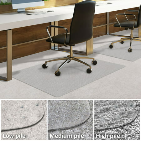 Office Chair Mat for Carpeted Floors | Desk Chair Mat for Carpet | Clear PVC mat in different thicknesses and sizes for every pile type | Low-Pile