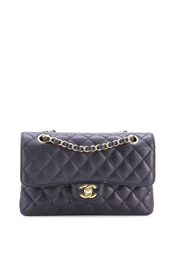 Pre-Owned Classic Double Flap Bag Quilted Caviar Small By Rebag