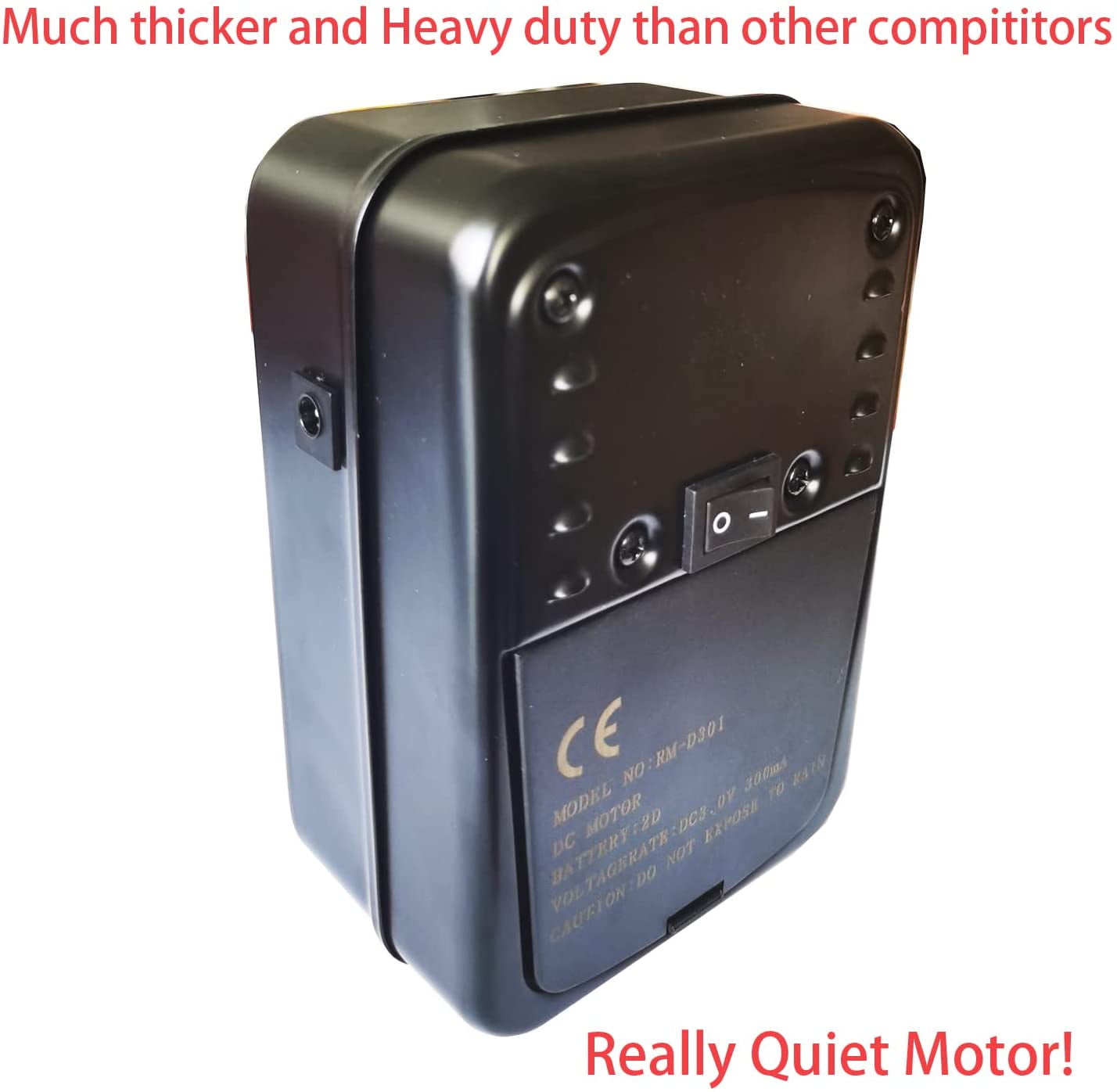 GRILLJOB Universal Dual Use Quiet Battery Powered Rotisserie Motor Cordless for Barbecue Grilling, with Long Wire AC Adapter(1.8meter 70" Length) Work as AC BBQ Cup Turner Motor