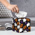 thumbnail image 4 of Tissue Box Cover, halloween ghosts pumpkins Leather Tissue Box Holder - Tissue Case Facial Paper Organizer for Bathroom, Vanity Countertop, Tabletop, Car, Night Stands, 4 of 7