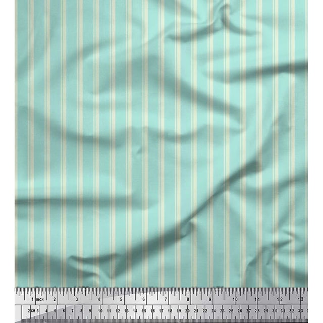Soimoi Poly Georgette Fabric Striped Stripe Fabric Prints by Yard 42 Inch Wide