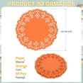 thumbnail image 2 of 50 piezas de servilletas de papel, servilletas de papel de encaje de 3.5 pulgadas, manteles desechables de papel naranja, 2 of 7
