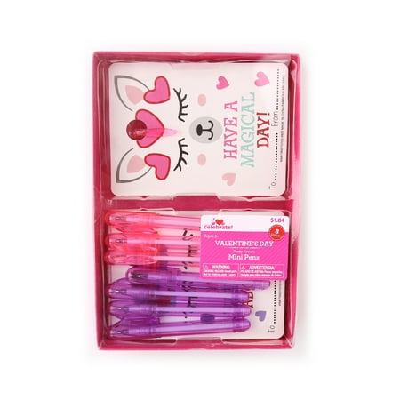 Way To Celebrate Valentine's Day Party Favors, Mini Pens, 8 Count