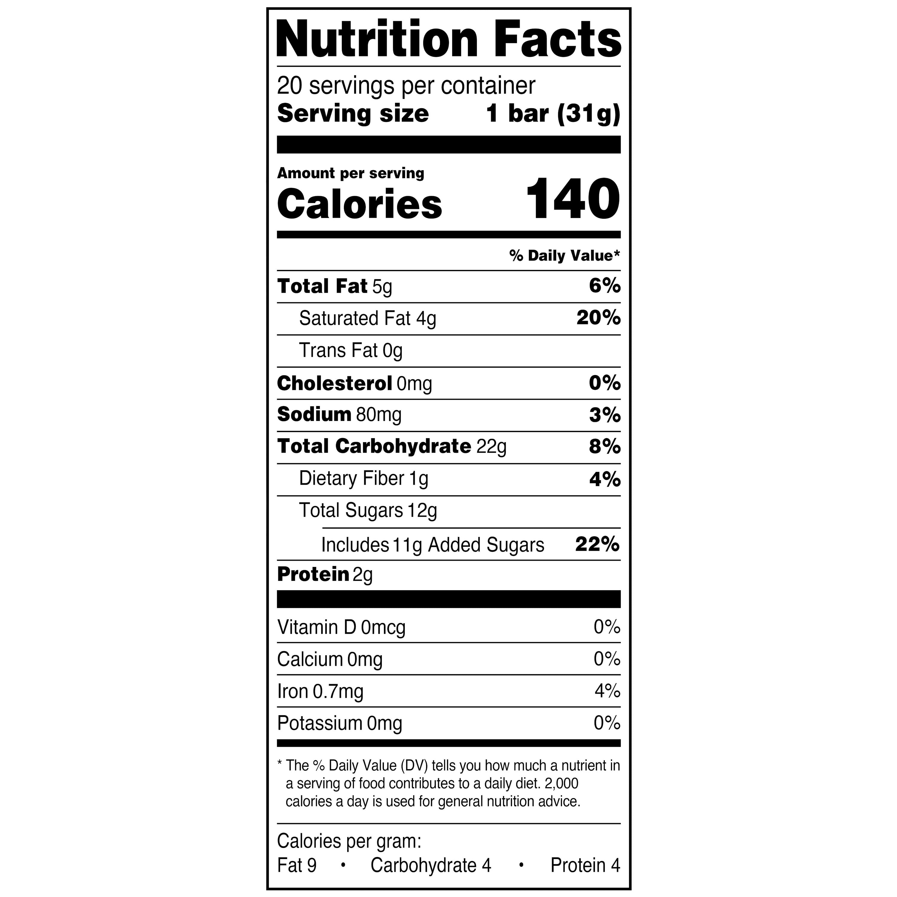 Great Value Chocolate Chip Dipped Chewy Granola Bars, 1.1 oz Paper Box, 20 Count