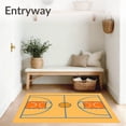 thumbnail image 3 of ODIKA 6'x9' Machine Washable Non-Slip Area Rug, Basketball Court Orange Floor Key Lines High Traffic Rug with Pad, Beige, 841071, 3 of 8