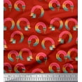 thumbnail image 1 of Soimoi Red Cotton Duck Fabric Paint Brush Abstract Printed Fabric 1 Yard 56 Inch Wide, 1 of 3