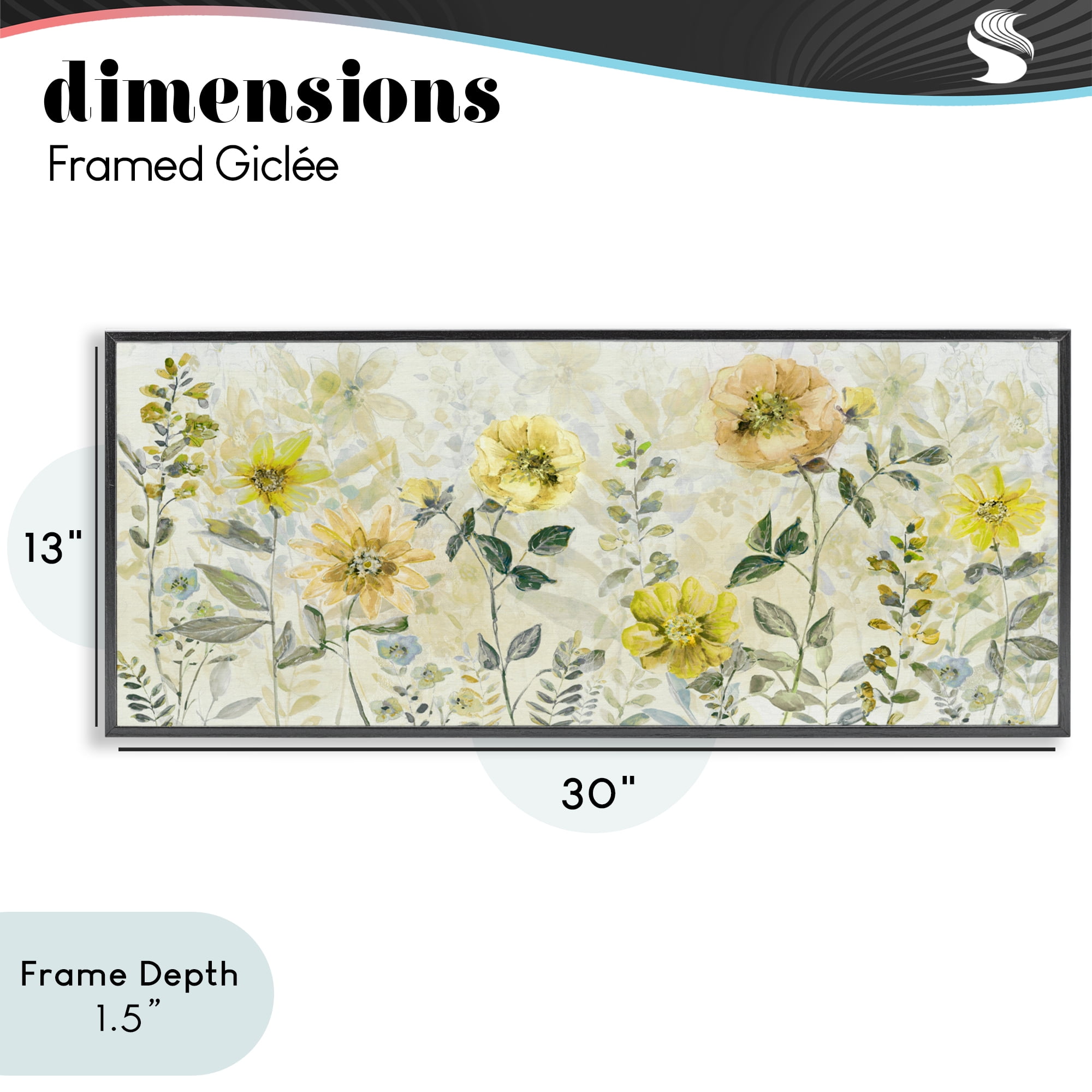 Stupell Industries Yellow Buttercup Garden Black Framed Giclee Art, design by Sally Swatland