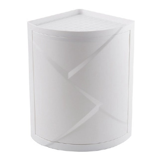 Bathroom Corner Locker Plastic Rotatable Bath Countertop Shelf Cosmetic Cabinet