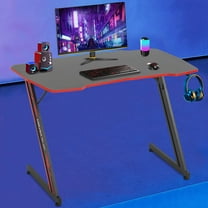 CL.HPAHKL 40In Computer Desk for Small Area Corner, Z-shape Gaming Desk with Headphone Hook Gaming Table for PC Computer Table and Desks Small Portable Computer Desk Gaming PC Desk Gamer Desk