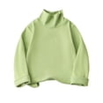 thumbnail image 5 of larppty Boys Girls Soft Long Sleeve Turtleneck Shirts Solid Color Autumn T-Shirt for Kids(Green,18-24 Months), 5 of 5