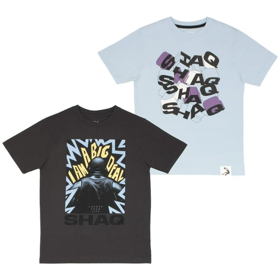 SHAQ Boys Graphic Short Sleeve T-Shirts, 2-Pack (Little Boys & Big Boys), Sizes 4-16