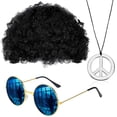thumbnail image 4 of Disfraz de collar de la marca de la paz, conjunto de 5 piezas, chaleco de borlas Hippie, fiesta de Cosplay, Carnaval de Halloween, 60s, 70s, conjunto de pendientes de la paz Vintage, 4 of 4
