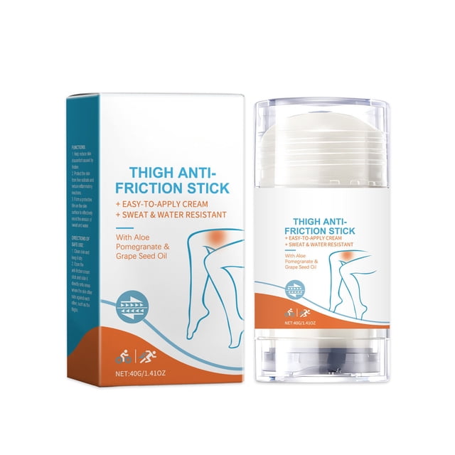 Barra de fricción antirozaduras para muslos, hidratante, antirozaduras, resistente al agua y al sudor, 40 g