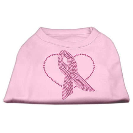 Pet Dog Cat Shirt Rhinestone, "Pink Ribbon"