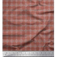 thumbnail image 1 of Soimoi Brown Viscose Chiffon Fabric Square & Diamond Grid Geometric Printed Craft Fabric by the Yard 42 Inch Wide, 1 of 3