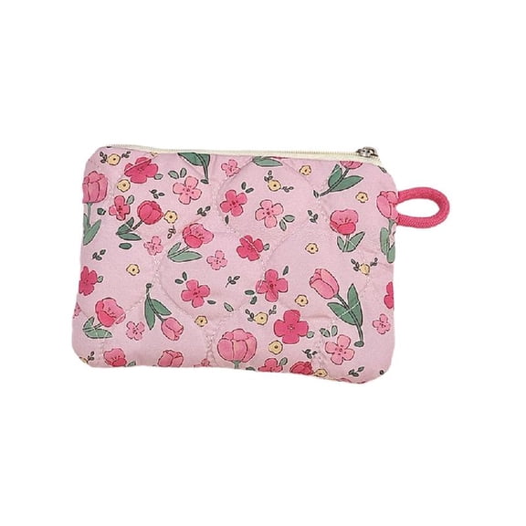 Travel Makeup Bag Quilted Cosmetic Bag Cartoon Skincare Organisers Small Zippers Bag Lovely Toiletry Bag Coin Purse