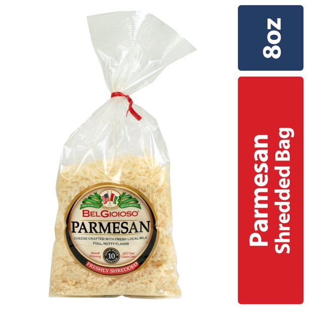 BelGioioso Freshly Shredded Parmesan Cheese, All Natural, 8 oz Bag