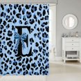 thumbnail image 2 of Manfei Romantic Bowtie Monogram E Shower Curtain 72Wx84L,Leopard Print Bathroom Shower Curtain,Blue, 2 of 5