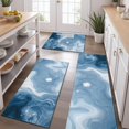 thumbnail image 2 of Blue White Marble Pattern Kitchen Rugs Sets Of 3,Kitchen Runner Rugs Non Skid Washable,Decorative Kitchen Floor Mats for Kitchen,Sink,Laundry,17"x30"+ 17"x47" + 17"x59", 2 of 6