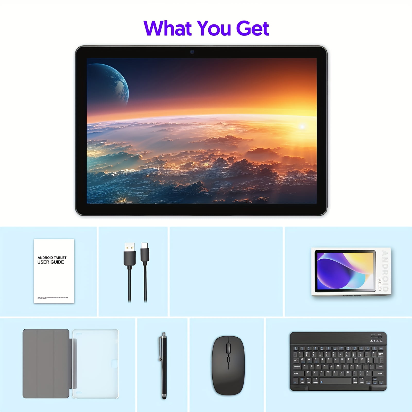 Goldengulf 7 Inch Android 12 Mini Laptop for Kids, Quad Core, 32GB