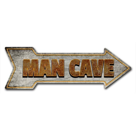 SignMission 12 x 36 in. Indoor & Outdoor Decor Direction Sticker Vinyl Wall Decals - Man Cave 2 - 24 in.