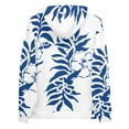 thumbnail image 7 of Unisex Dark Cerulean Blue Hibiscus Floral Hawaiian Printed Hoodie, 7 of 7