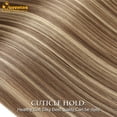 thumbnail image 3 of Creamily 4 PC Clip in Hair Extensions 20" Straight Long Extensions for Women Synthetic Hairpiece (Brown Mixed Blonde), 3 of 8