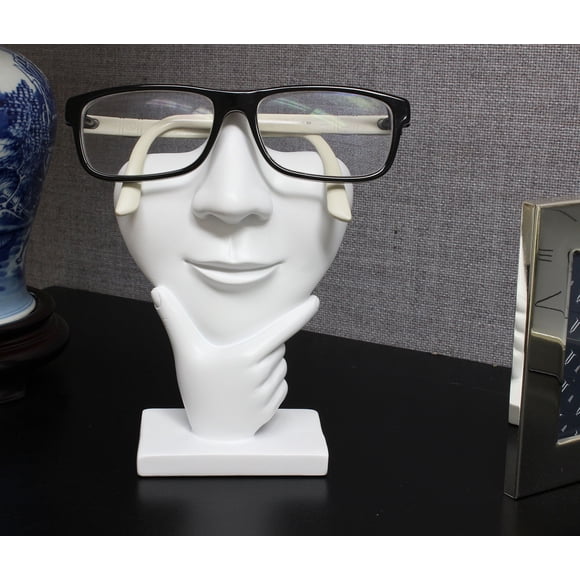JewelryNanny Support de Lunettes de Visage Artistique - Nez Sculpté pour Lunettes Ou Lunettes de Soleil, Thinker, Blanc