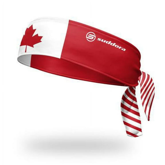 Suddora Canada Flag Ninja Style Tie Headband Sweatband, Multicolor