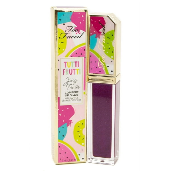 Too Faced TUTTI FRUITTI Juicy Fruits Comfort Lip Glaze, Plum Crazy .24 fl oz