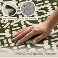 thumbnail image 6 of ODIKA 4'x6' Olive Green Geometric Elegance Washable Area Rug Intricate Bordered Design with Modern Flair Pet Friendly, Non-Shedding for Bedroom, Reading Nook, 6 of 7
