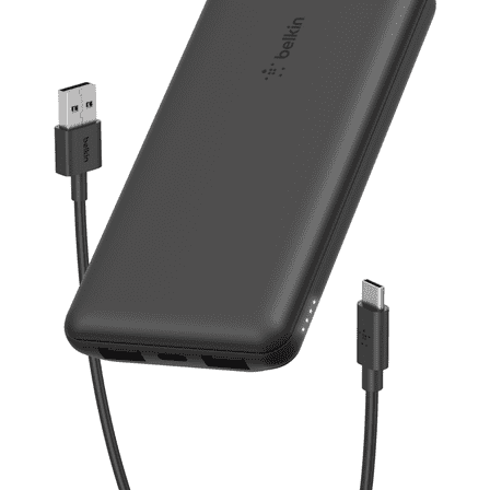 Belkin BoostCharge USB-C Portable Charger 10K Power Bank for iPhone 16, iPhone 15, Samsung Galaxy, iPad, Google Pixel & More - Black