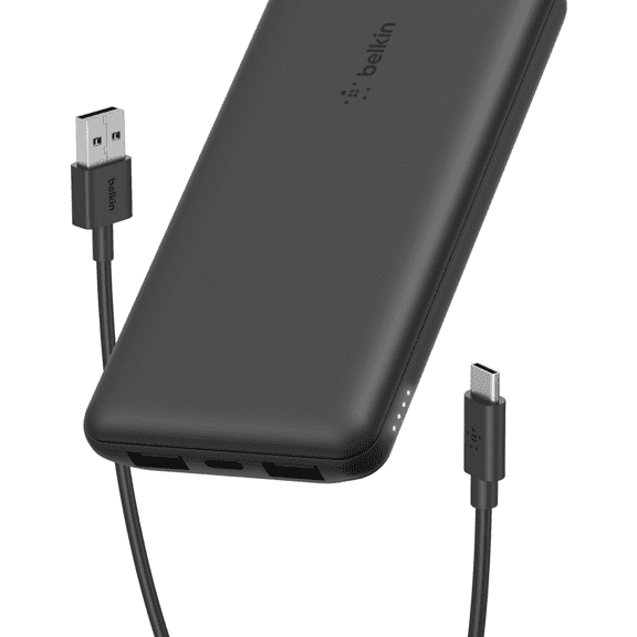 Belkin BoostCharge USB-C Portable Charger 10K Power Bank for iPhone 16, iPhone 15, Samsung Galaxy, iPad, Google Pixel & More - Black