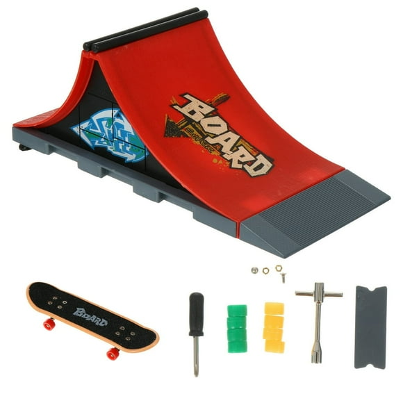 CNKOO DIY Assembly Mini Finger Skateboard Deck Skate Park Board with Ramp Accessories
