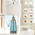 thumbnail image 5 of 26'' Table Lamps Set of 2, Touch Control, Modern Glass Bedside Lamps 2 USB Ports, 5 of 5