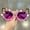 Purple., variant on Women's & Men's Cat Eye Glasses - Large Purple Gradient Lens with Floral & Gem Accents (Pink/Yellow) - Elegant Vintage Party, Everyday, Photo Shoot Eyewear - Full-Rim Oval Frame
