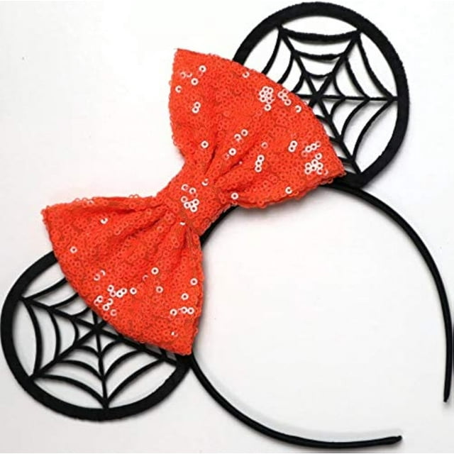 Diadema con forma de orejas de ratón CLGIFT con lentejuelas brillantes y arcoíris para Halloween
