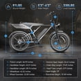 thumbnail image 6 of YareYi Electric Bike for Adults, 750W E-Mountain Bicycle with Dual suspension, 20" Fat Tire E-Bike with Speedometer, 52V 20Ah Removable Battery UL2849, 6 of 9