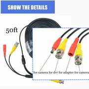 FITE ON 50ft Black Extension Power/Video Cable Replacement for Swann Security CCTV Kit SWDVK-825508 Black
