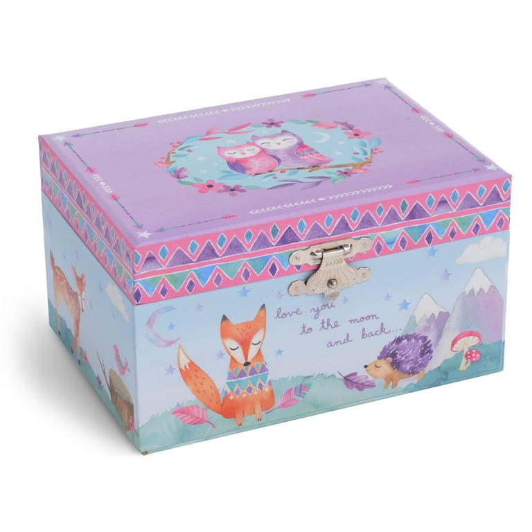 Jewelkeeper Girl's Musical Jewelry Box for Kids, Spinning Owls