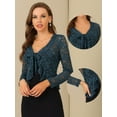 thumbnail image 2 of DARING DIVA Women's Ruffled Hem Floral Lace Crop Shrug Cardigan XL Dark Blue Grey, 2 of 5