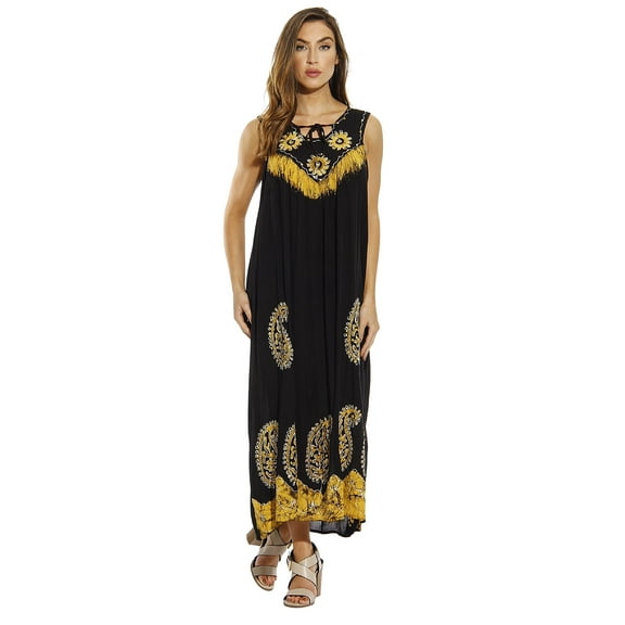 Riviera Sun Dress / Dresses for Women (1X, Black / Gold)
