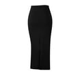 thumbnail image 3 of Short Skirt Women's Office Work Pencil Skirt Stretch High Waist Below Knee Bodycon for Business Slim Bodycon Skirts Casual Stretchy Pencil Skirt Pleated Tennis Skirts for Women Black L, 3 of 3