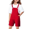 thumbnail image 5 of ZLBDYG Girls Boys Overalls Shorts Adjustable Strap Shortall Loose Casual Preppy Romper Summer Solid Pocket School 𝗨niform, 5 of 9