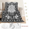 thumbnail image 5 of Black Grey Blanket Soft Cozy Warm Throw Blanket for Couch, Plush Fuzzy Flannel Fleece Blankets for Sofa, Boho Vintage Print Distressed Brick Patterns Bed Blankets Lightweight Gifts for Women, 40"x50", 5 of 9