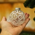 thumbnail image 3 of SLEETLY 32-Pack White Swirl Christmas Ball Ornaments – Shatterproof Decorations for Holiday Xmas Tree Decor, 2.36" and 3.15" Sizes, 3 of 7