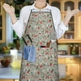 thumbnail image 5 of Gray Christmas Icon Pattern Apron-Garden Aprons for Women with Pockets-Cotton Linen Waterproof Kitchen Cooking Gardening Aprons Adjustable for Kitchen,Cooking,BBQ and Salon 33"x27", 5 of 7